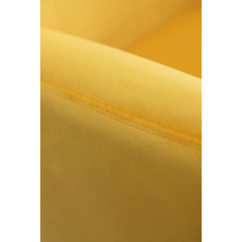 Chaise capitonnée en velours avec pieds dorés