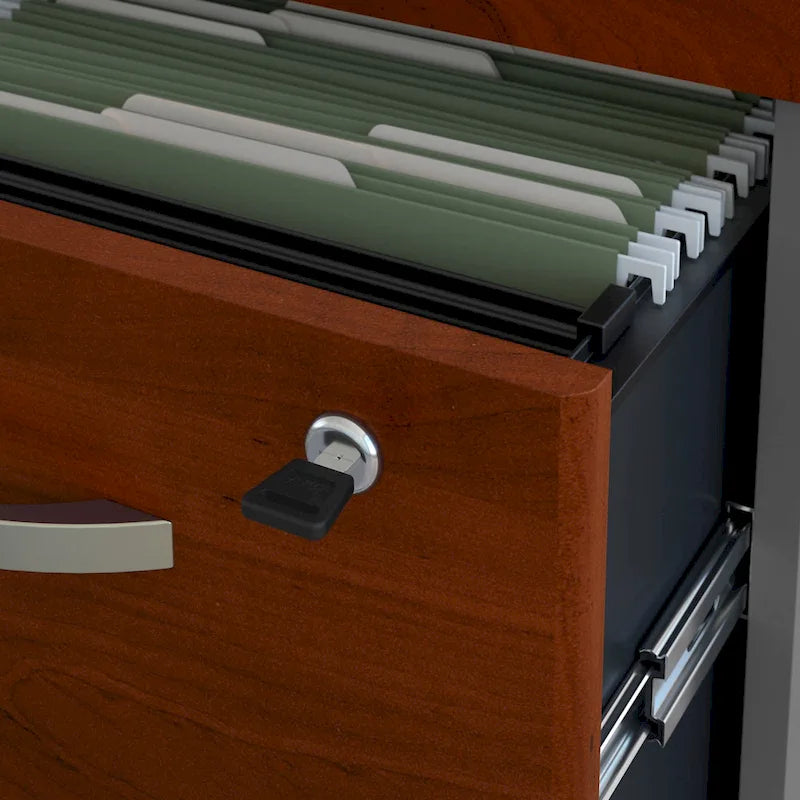 Bureau d'angle avec tiroirs.