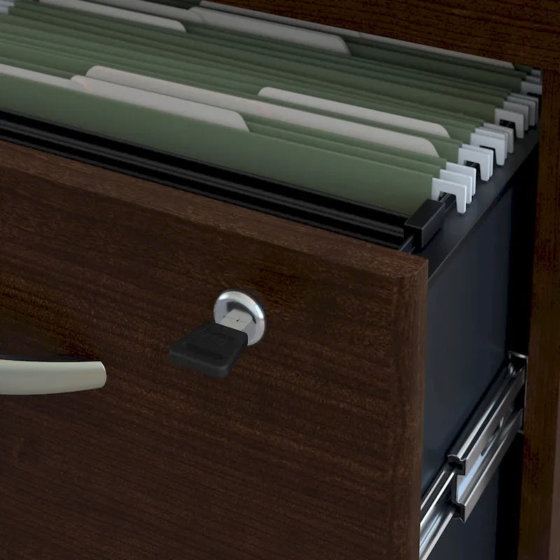 Bureau d'angle avec tiroirs.