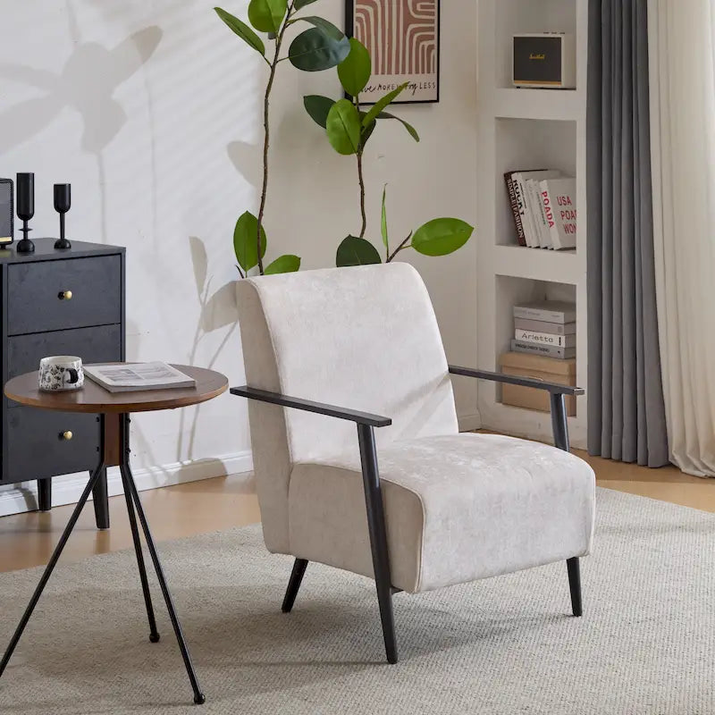 Fauteuil moderne beige de 26,38 pouces
