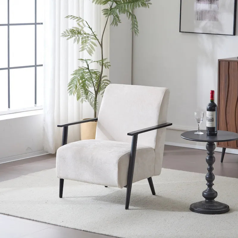 Fauteuil moderne beige de 26,38 pouces