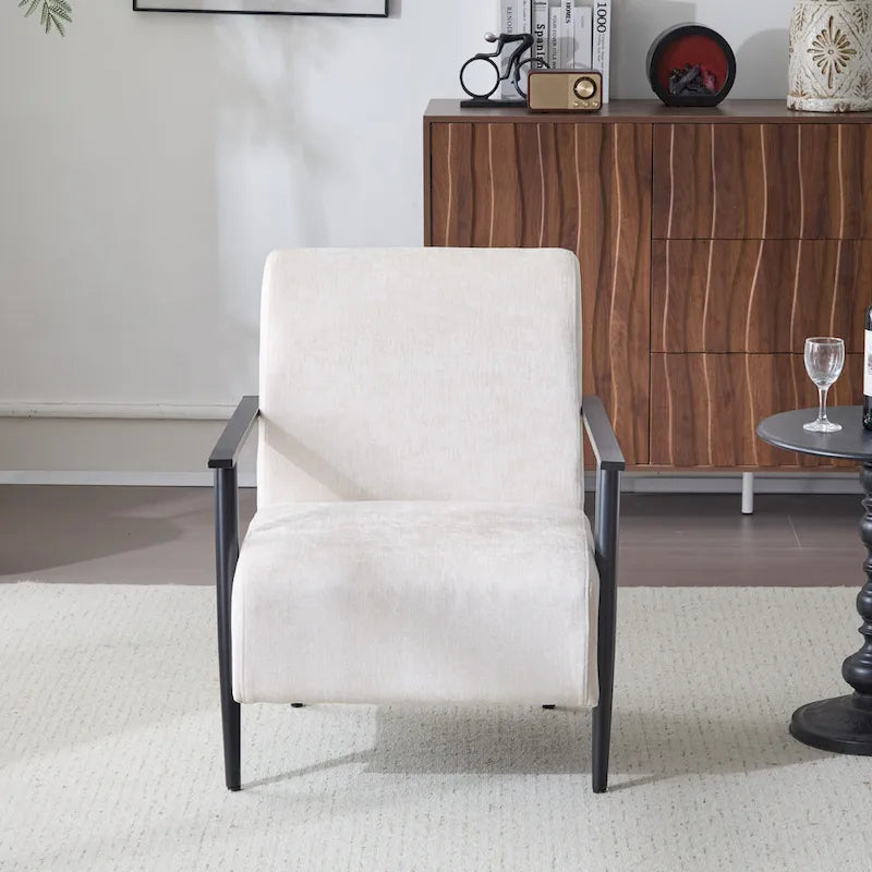 Fauteuil moderne beige de 26,38 pouces