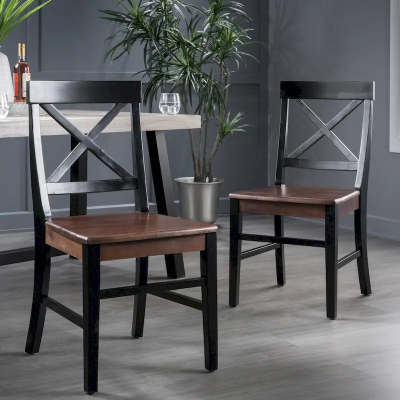 Chaises de salle à manger en bois d'acacia style rustique
