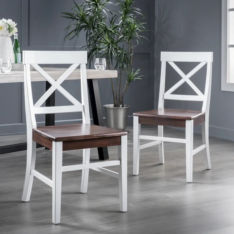 Chaises de salle à manger en bois d'acacia style rustique