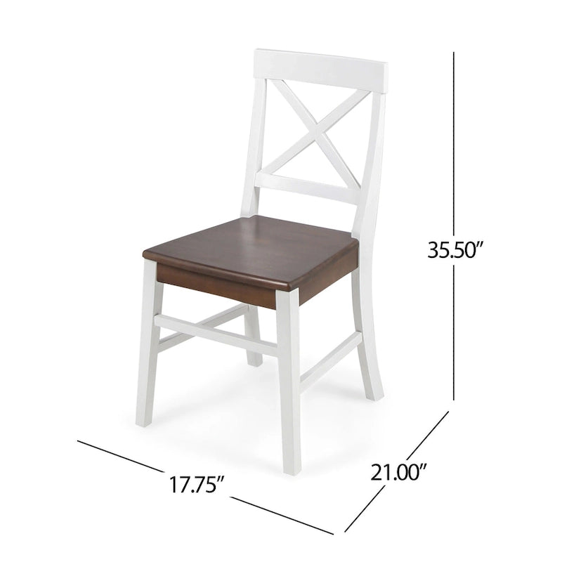 Chaises de salle à manger en bois d'acacia style rustique
