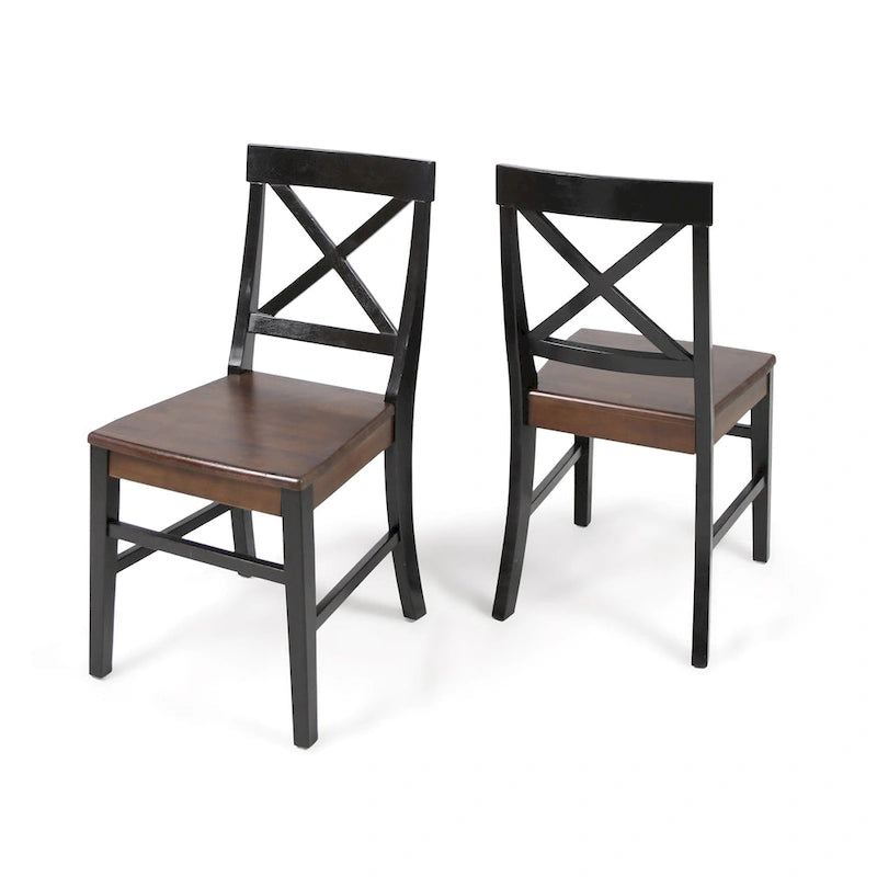 Chaises de salle à manger en bois d'acacia style rustique