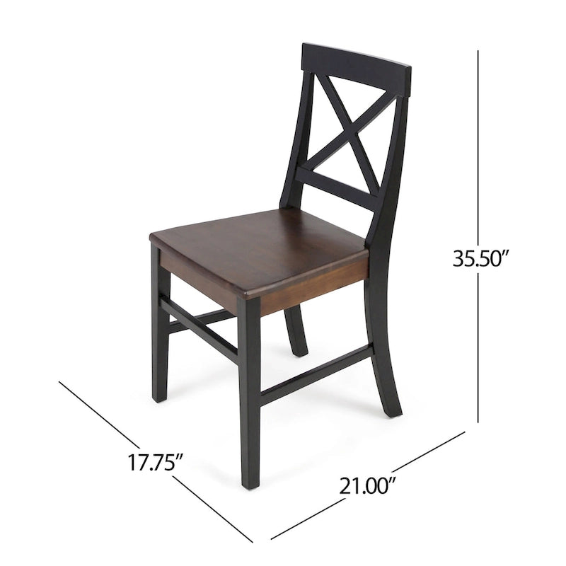 Chaises de salle à manger en bois d'acacia style rustique