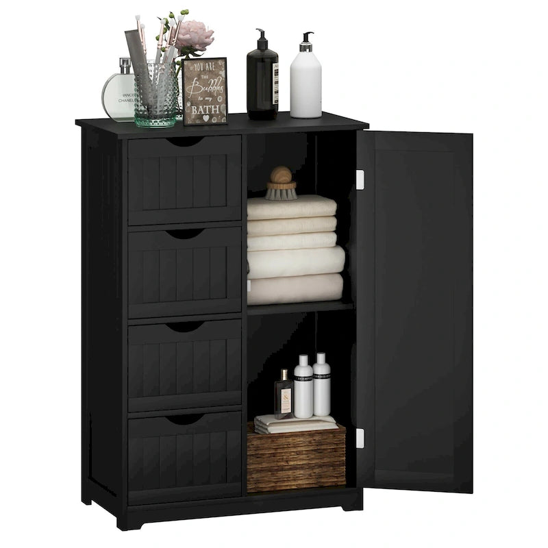 Meuble de rangement/commode de salle de bain en bois à quatre tiroirs