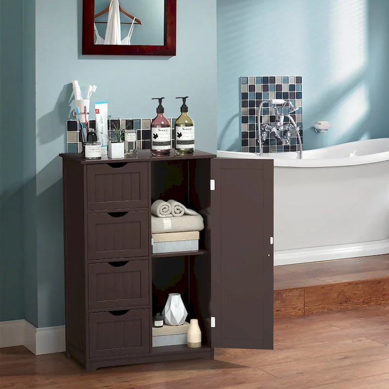 Meuble de rangement/commode de salle de bain en bois à quatre tiroirs
