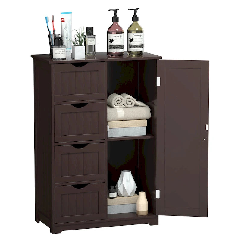Meuble de rangement/commode de salle de bain en bois à quatre tiroirs