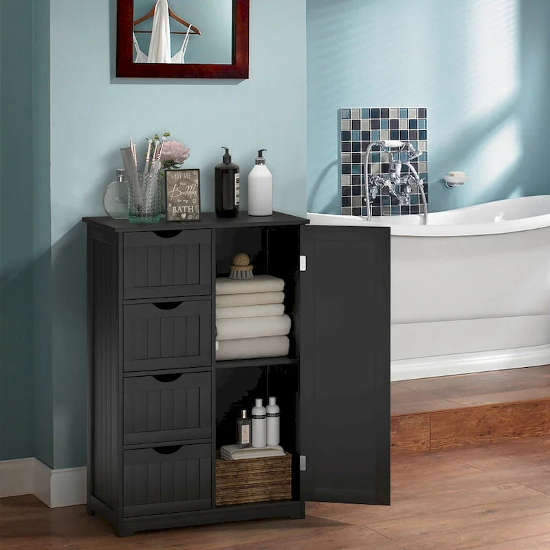 Meuble de rangement/commode de salle de bain en bois à quatre tiroirs