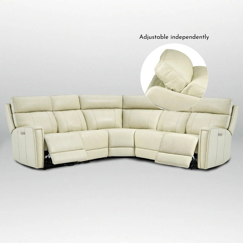 Canapé inclinable électrique en cuir véritable avec appuie-tête réglable