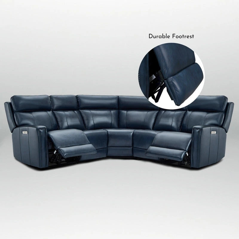 Canapé inclinable électrique en cuir véritable avec appuie-tête réglable