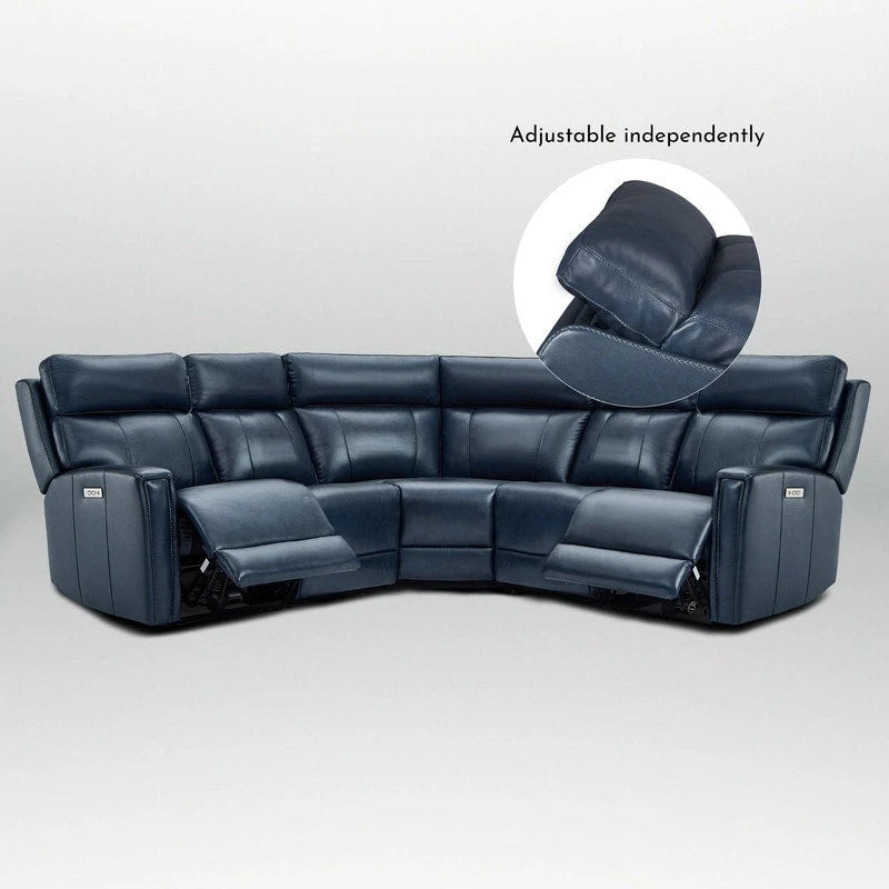 Canapé inclinable électrique en cuir véritable avec appuie-tête réglable