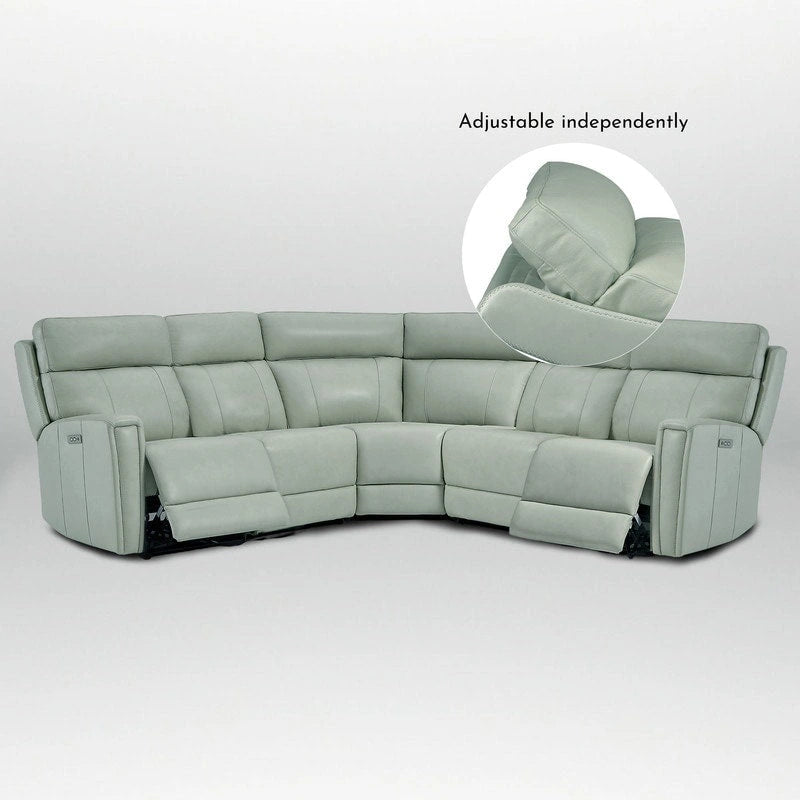 Canapé inclinable électrique en cuir véritable avec appuie-tête réglable