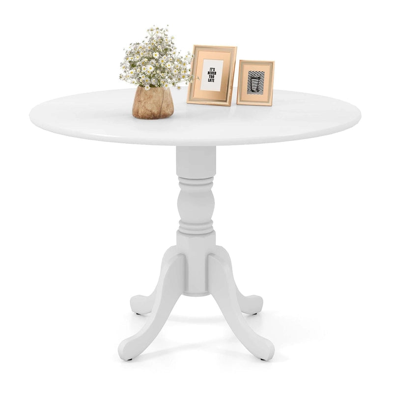 Table à manger rustique en bois avec un plateau rond
