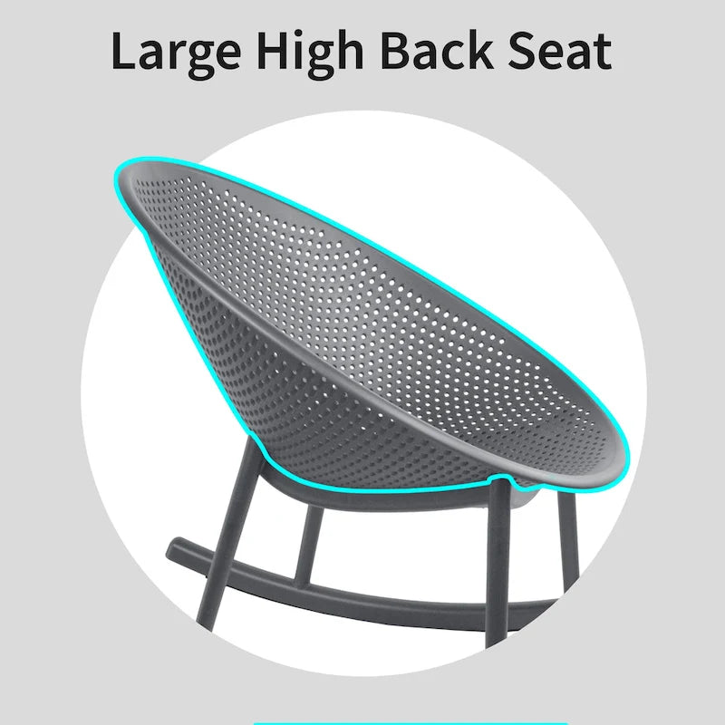 Fauteuil à bascule moderne en plastique de style médiéval