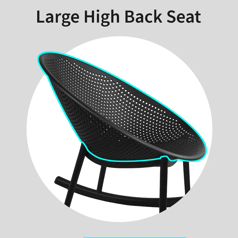 Fauteuil à bascule moderne en plastique de style médiéval