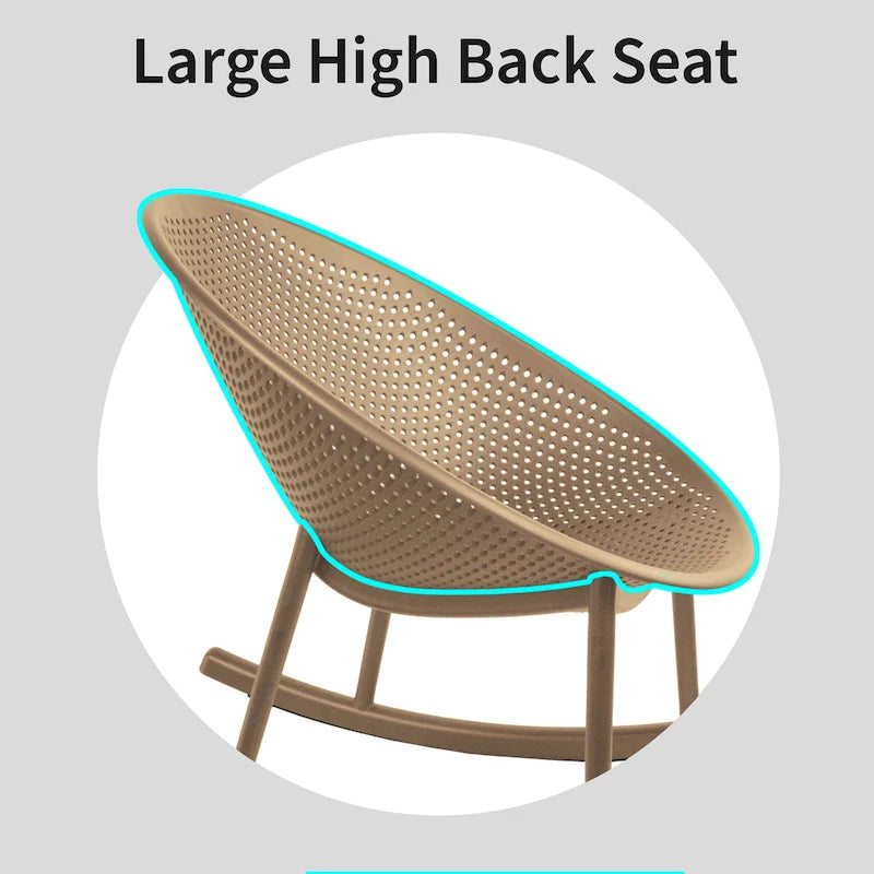 Fauteuil à bascule moderne en plastique de style médiéval