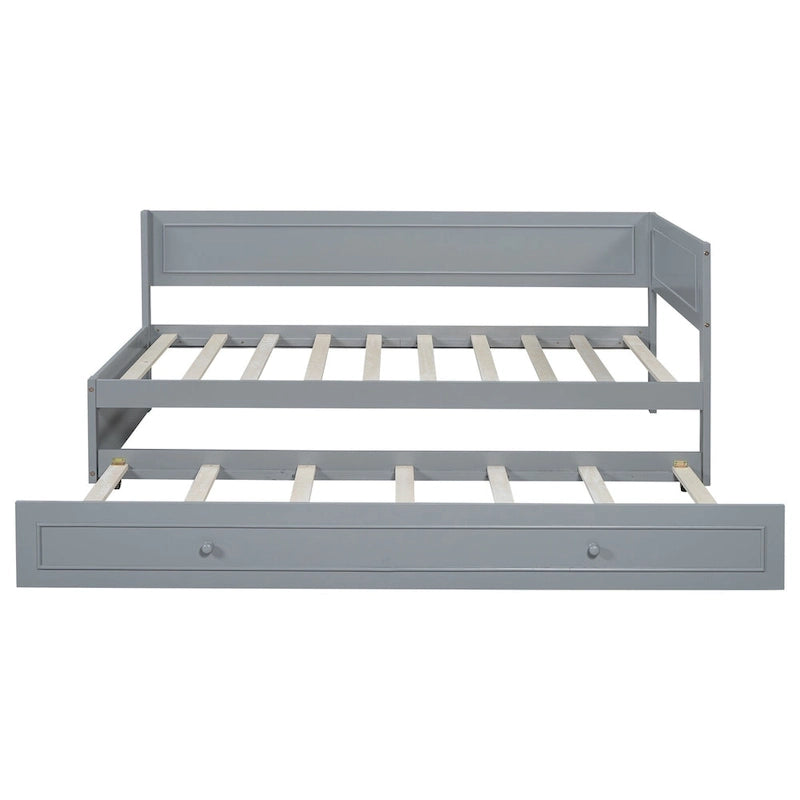 Canapé-lit double en bois avec lit gigogne/tiroirs