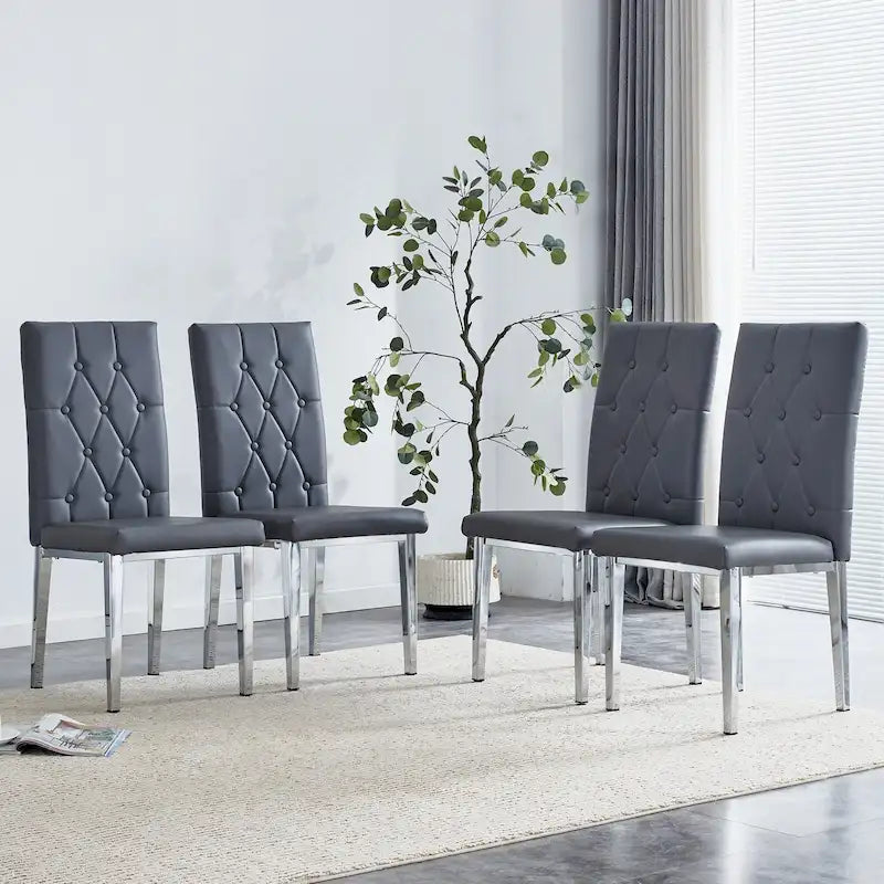 Chaise de salle à manger grise sans accoudoirs