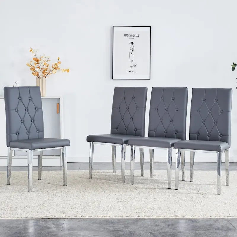 Chaise de salle à manger grise sans accoudoirs
