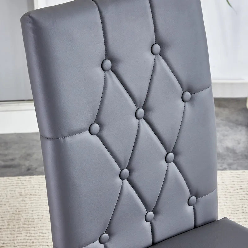Chaise de salle à manger grise sans accoudoirs