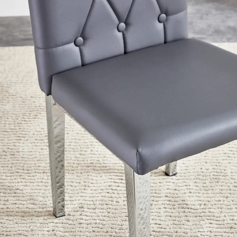 Chaise de salle à manger grise sans accoudoirs