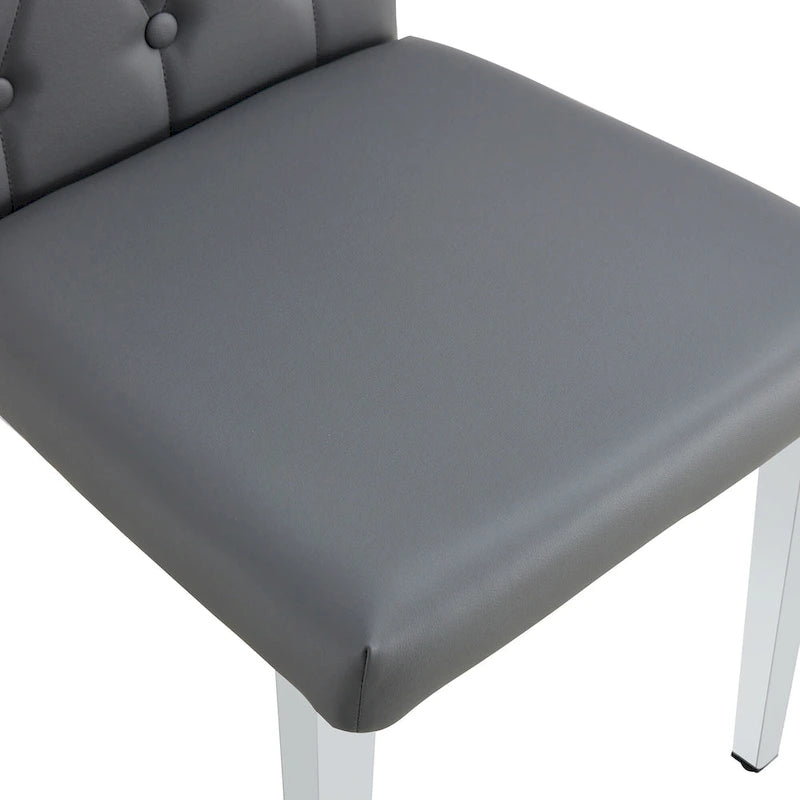 Chaise de salle à manger grise sans accoudoirs