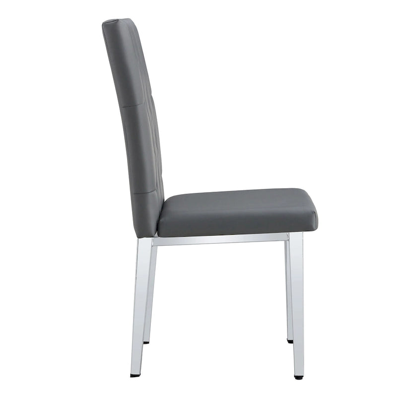 Chaise de salle à manger grise sans accoudoirs