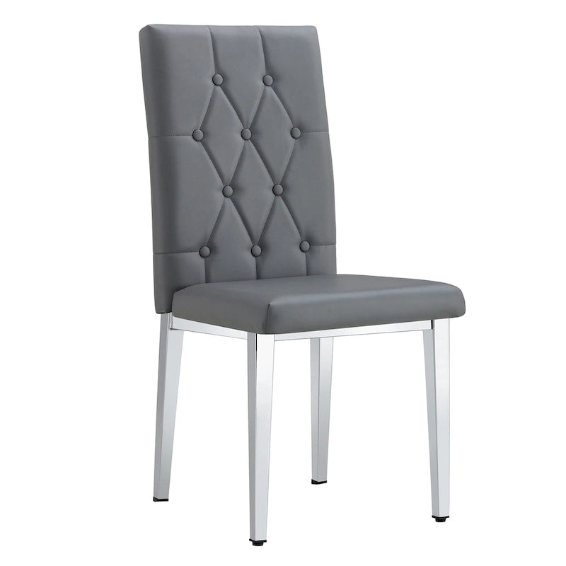Chaise de salle à manger grise sans accoudoirs