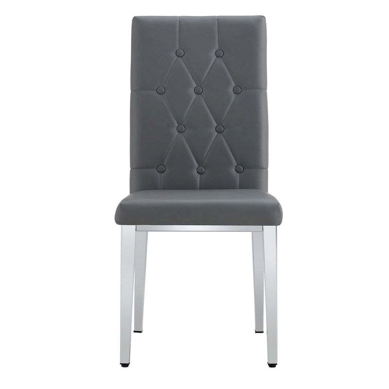 Chaise de salle à manger grise sans accoudoirs