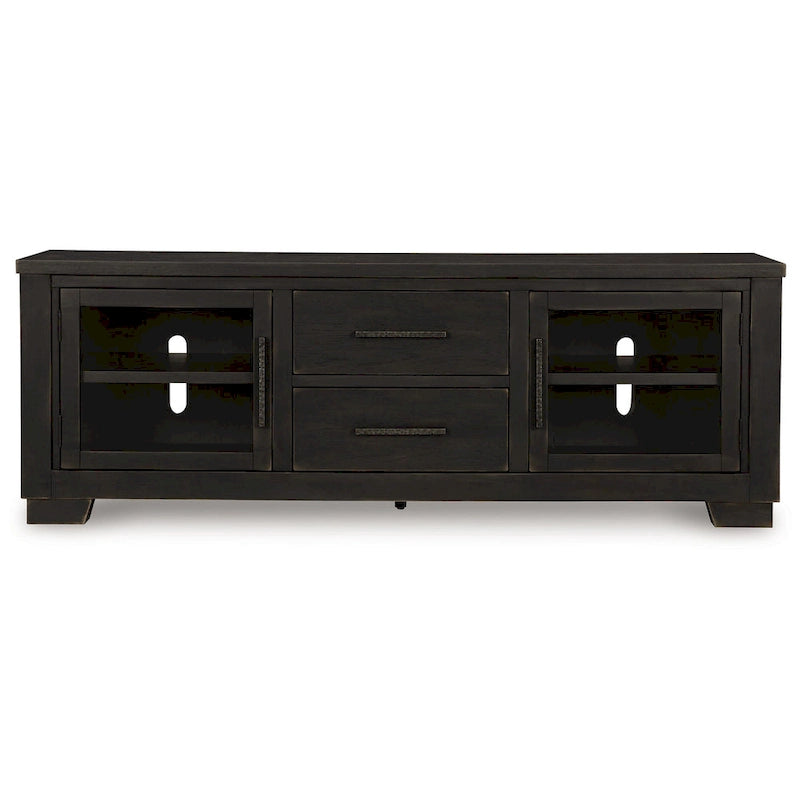 Meuble télé en bois noir, 80 pouces