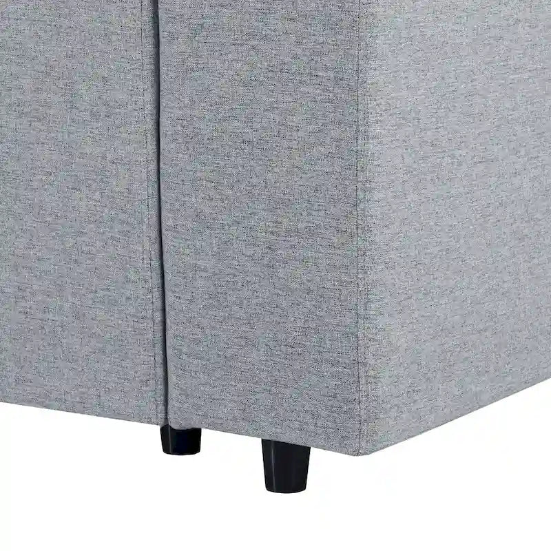 Canapé d'angle avec pouf amovible et coussins moelleux
