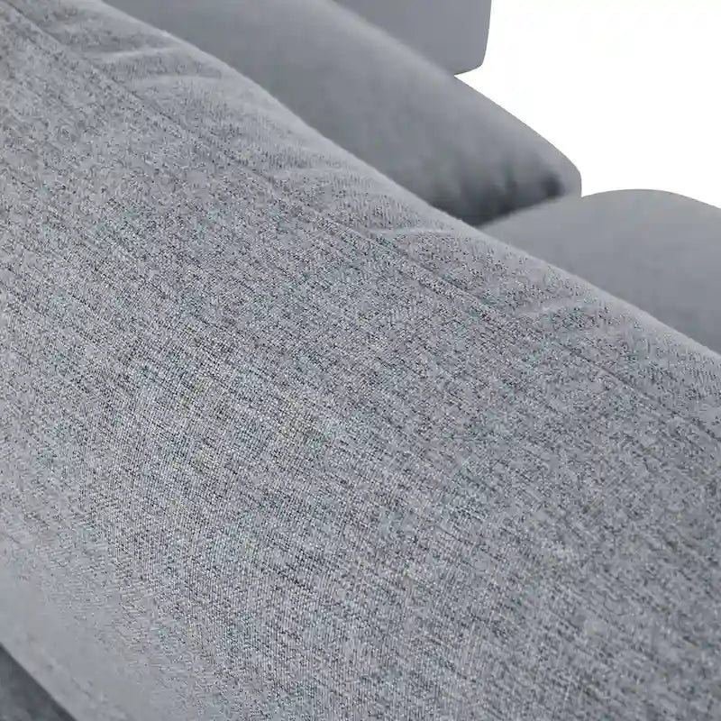 Canapé d'angle avec pouf amovible et coussins moelleux