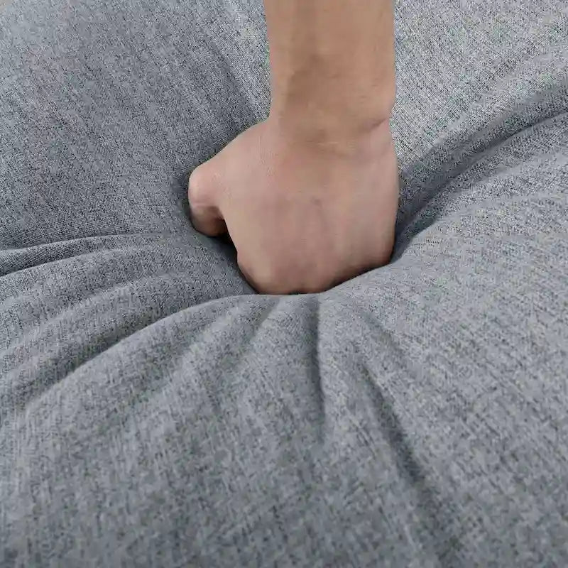 Canapé d'angle avec pouf amovible et coussins moelleux