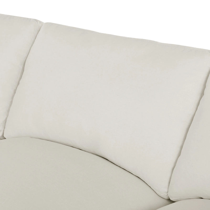 Canapé d'angle avec pouf amovible et coussins moelleux