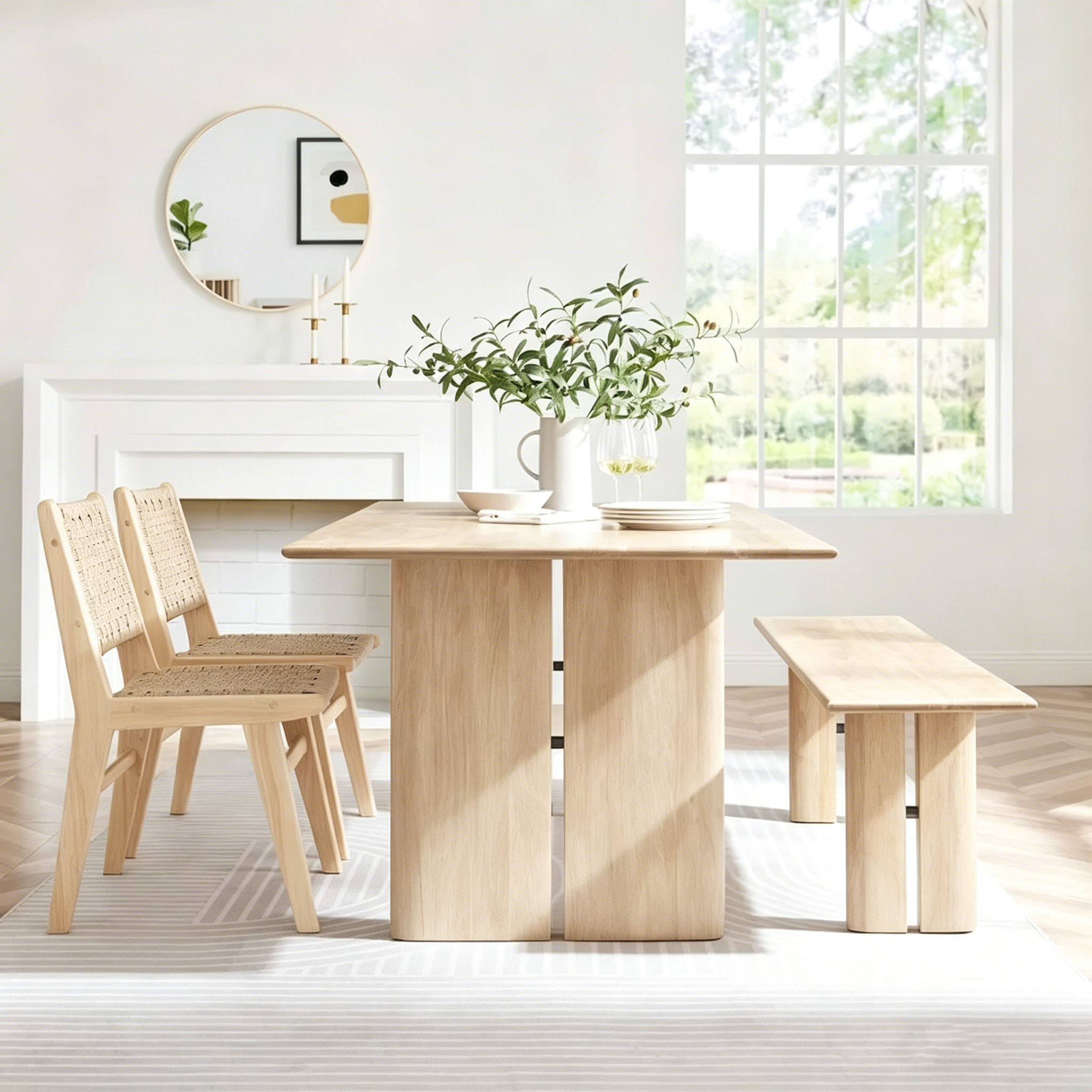 Table et banc de salle à manger en bois