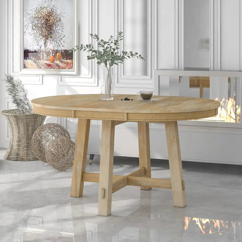 Table de salle à manger ronde avec rallonges