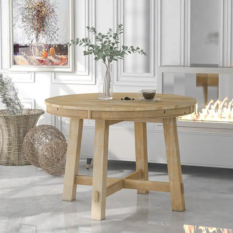 Table de salle à manger ronde avec rallonges