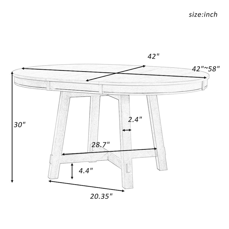 Table de salle à manger ronde avec rallonges