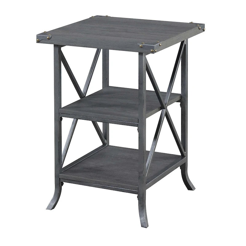 Table d'appoint pratique avec étagères