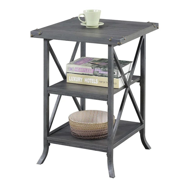 Table d'appoint pratique avec étagères