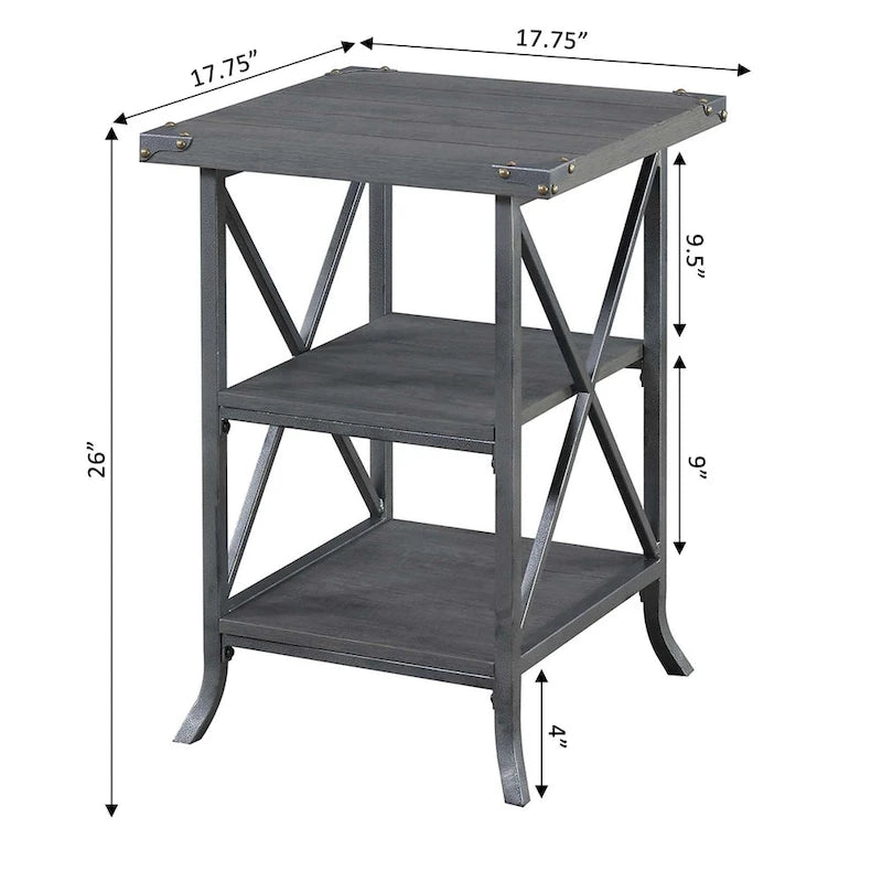 Table d'appoint pratique avec étagères
