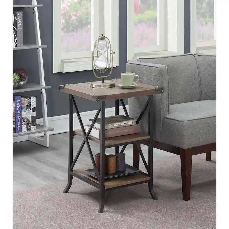 Table d'appoint pratique avec étagères