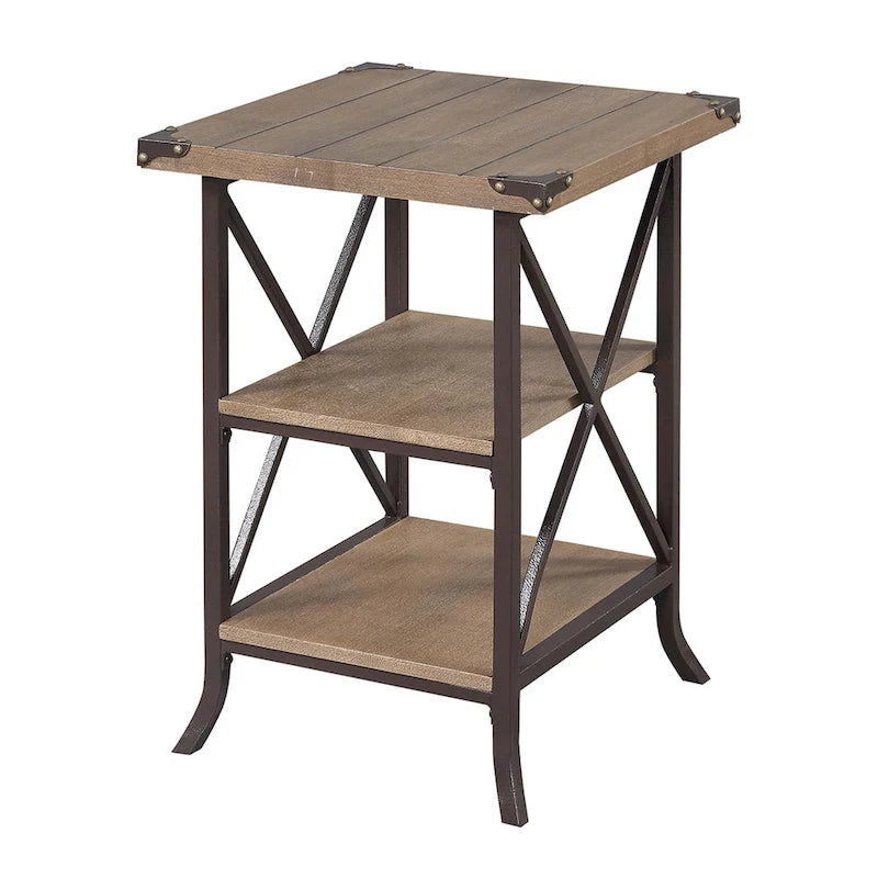 Table d'appoint pratique avec étagères