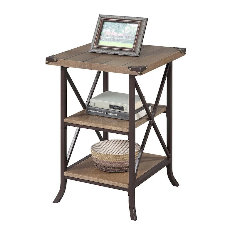 Table d'appoint pratique avec étagères