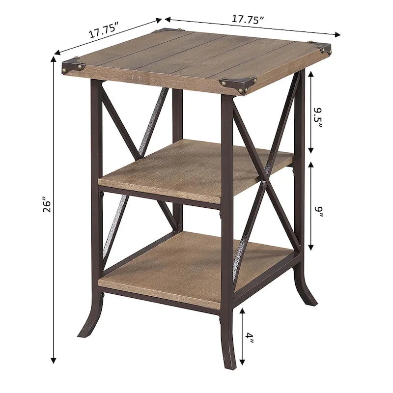 Table d'appoint pratique avec étagères