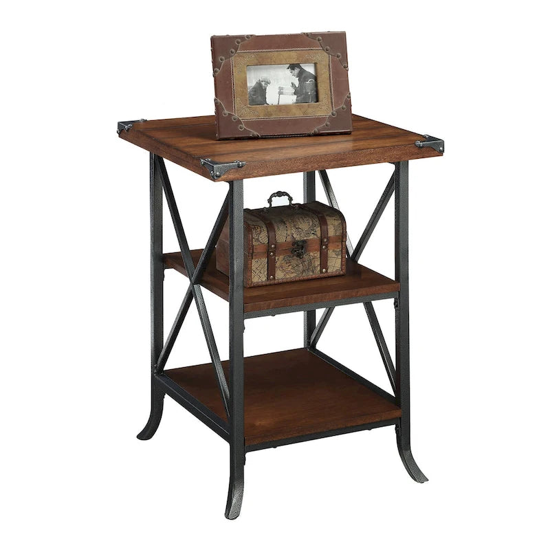 Table d'appoint pratique avec étagères