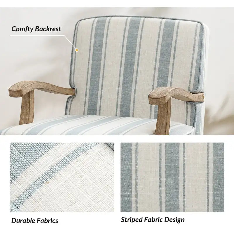 Fauteuil en polyester de style rustique avec pieds en bois massif